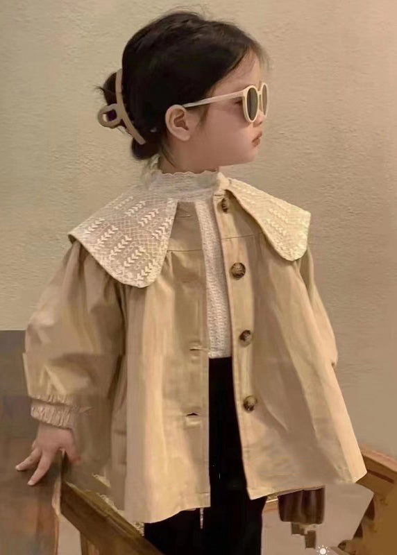 Yellow Bow Button Cotton Trench Outwear Spring
