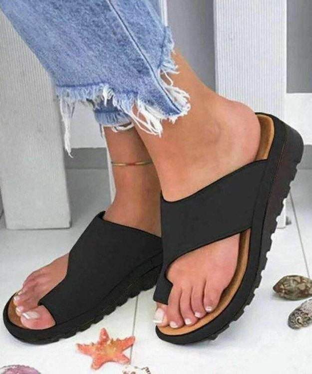 Yellow Faux Leather Splicing Peep Toe Slide Sandals