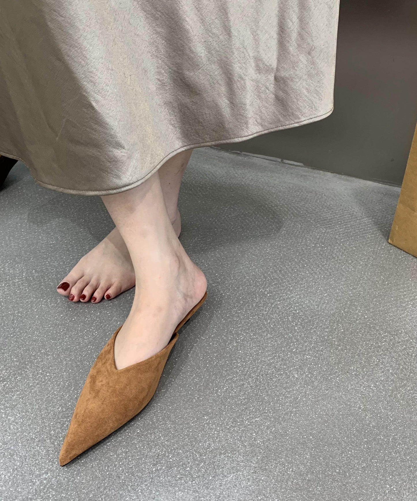 Yellow Pointed Toe Flip Flops