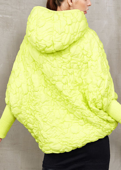 Yellow Zip Up Cloak Duck Down Winter Down Coat