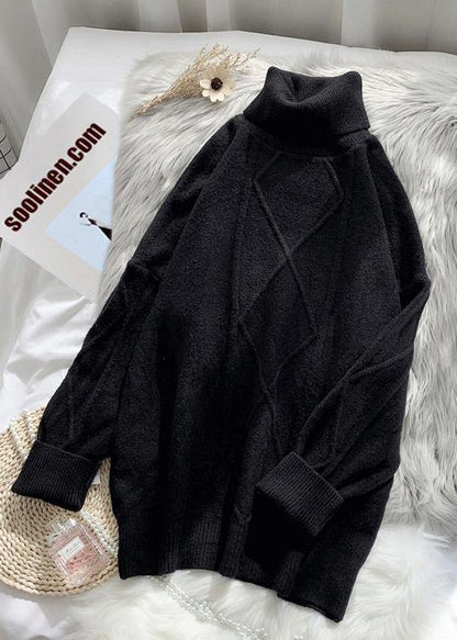 Beige Sweater Dresses Diy High Neck Long Sleeve Mujer Knitted Tops