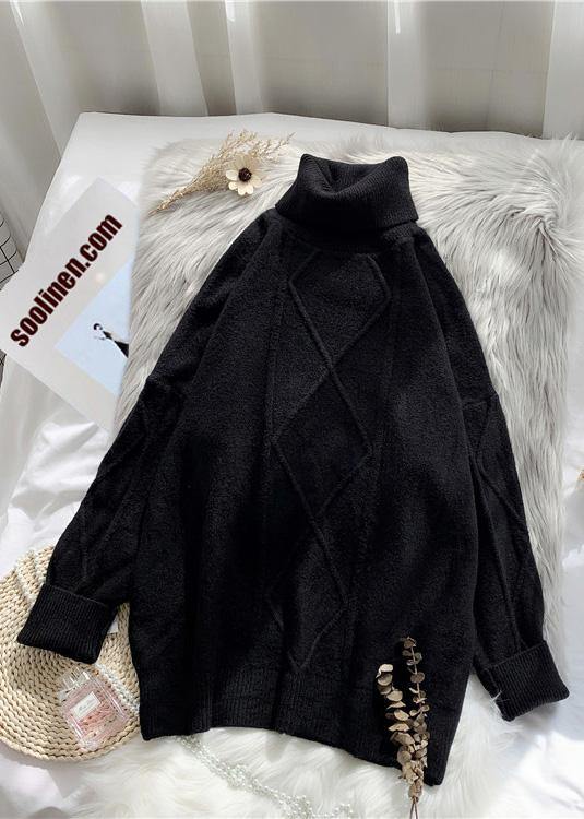 Beige Sweater Dresses Diy High Neck Long Sleeve Mujer Knitted Tops