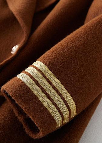 Chocolate Wool Overcoat Long Notched Coat Back Side Open Coats