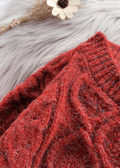 O Neck Baggy Sweater Dresses Burgundy Tejidos Knit Dresses