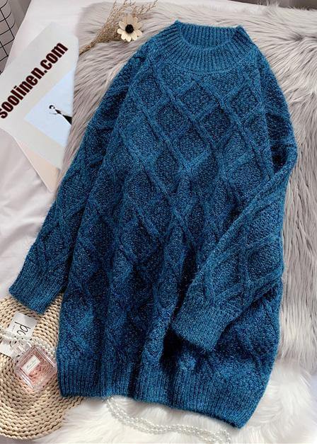 O Neck Thick Sweater Weather Green Fuzzy Knit Dress