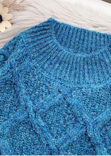 O Neck Thick Sweater Weather Green Fuzzy Knit Dress