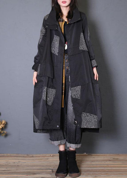 Coats Fall Black Zippered Coats