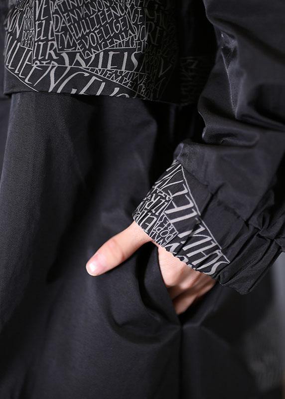 Coats Fall Black Zippered Coats