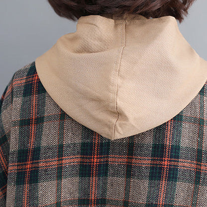 Yellow Cotton Outwear Oversized Hooded Winter Jackets Patchwork Coats
