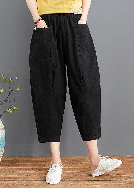 Fine Blue Elastic Waist Jeans Harem Pants Summer Cotton