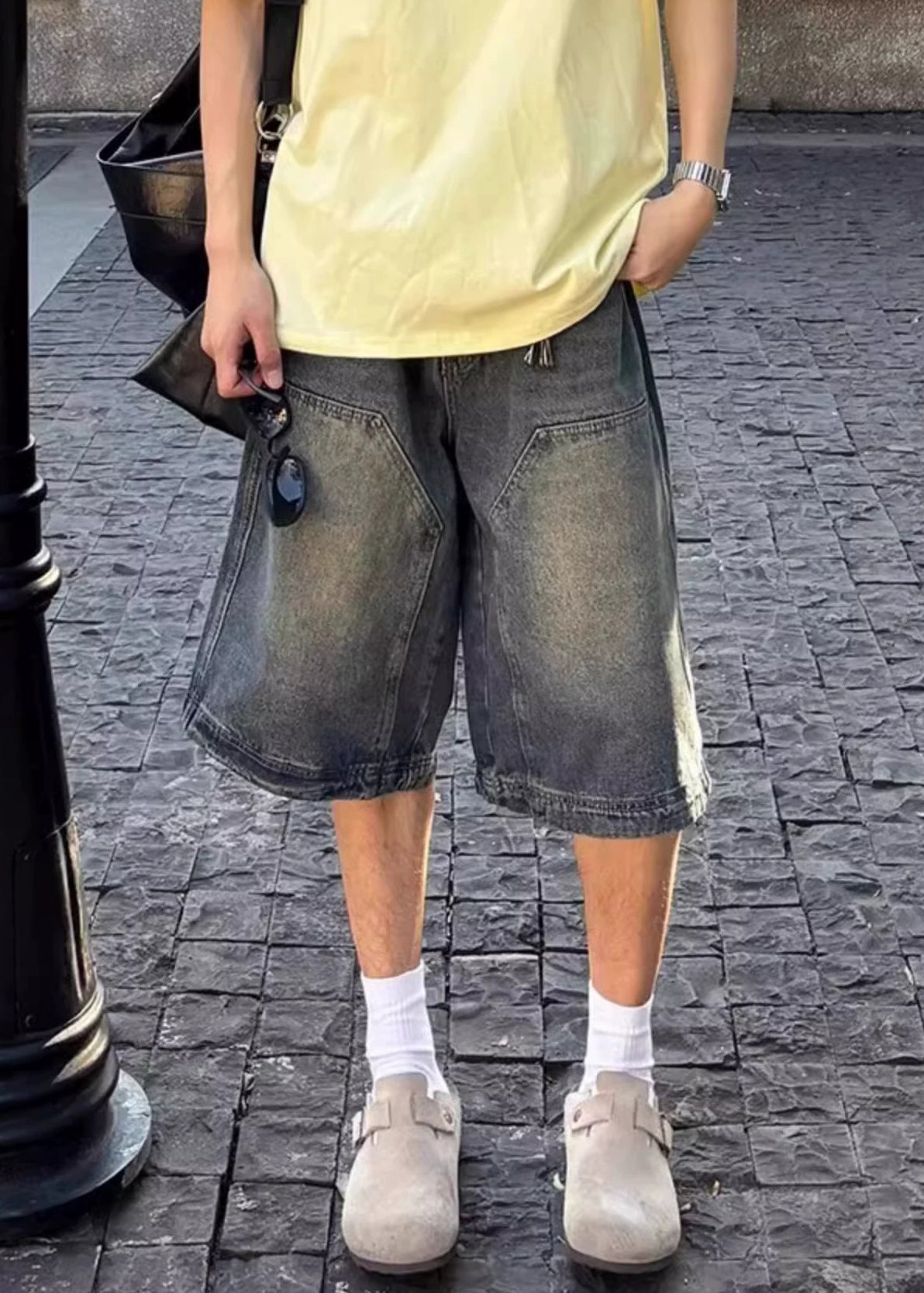 Fine Denim Blue Pockets High Waist Shorts Summer