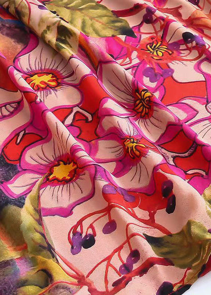 Fine O Neck Chinese Button Patchwork Chiffon Mid Dress Summer