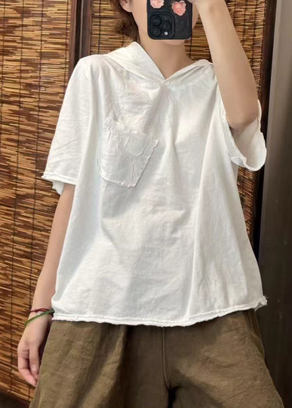 Fine Green Hooded Pocket Cotton Tanks Summer