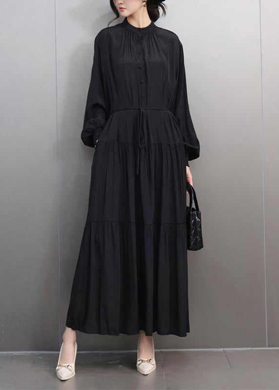 Fine Orange O-neck Patchwork Tie Waist Long Dresses Spring