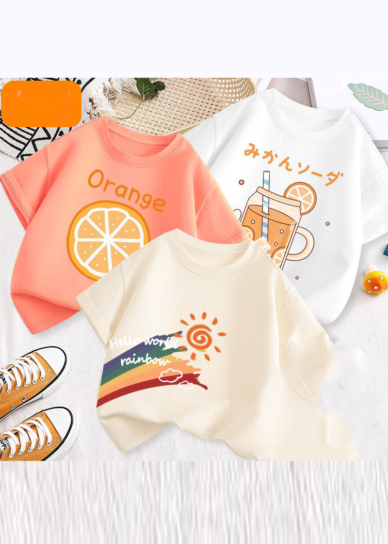 Fine Print Patchwork Kids Tops Three Pieces Set Summer