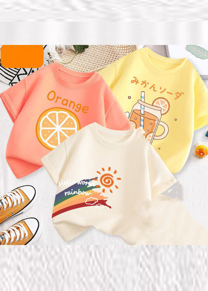 Fine Print Patchwork Kids Tops Three Pieces Set Summer