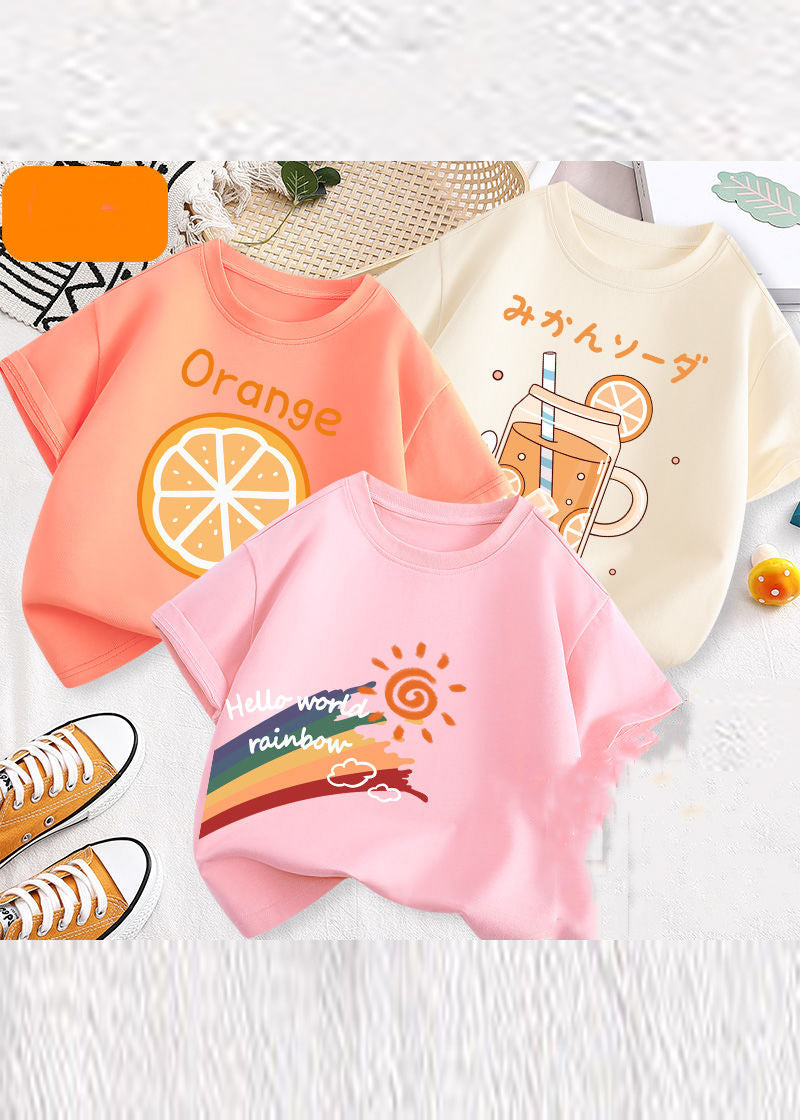 Fine Print Patchwork Kids Tops Three Pieces Set Summer