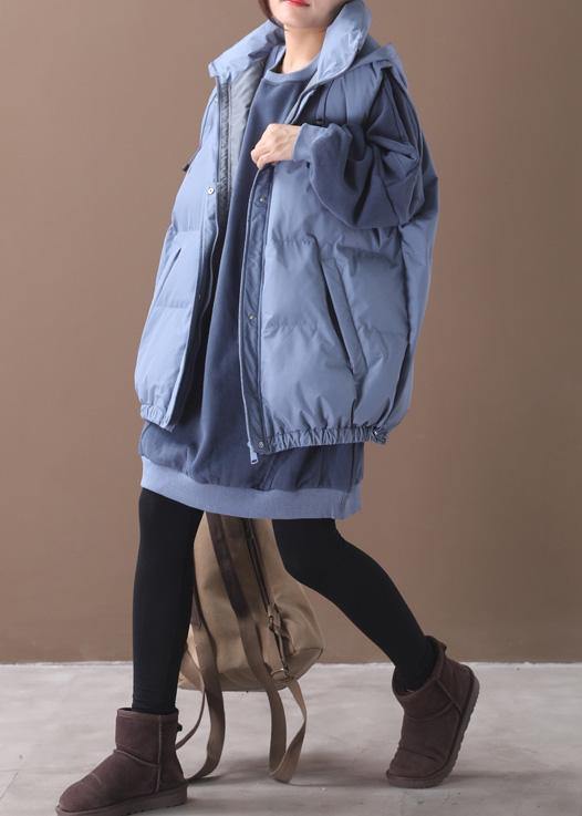 Fine Blue Outfit Clothing Hooded Sleeveless Winter Outwear