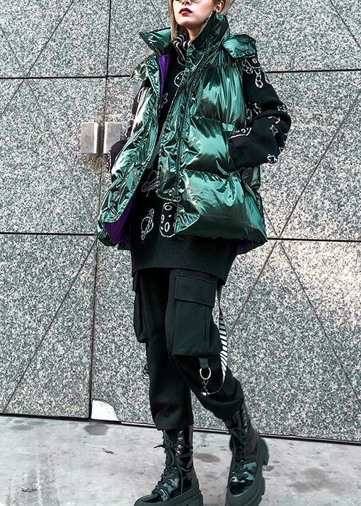 Fine Green Parkas Winter Hooded Sleeveless Coats