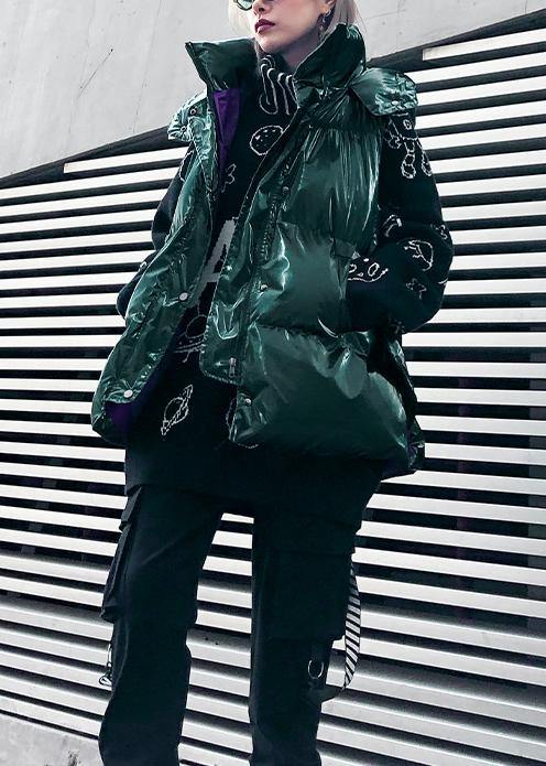 Fine Green Parkas Winter Hooded Sleeveless Coats