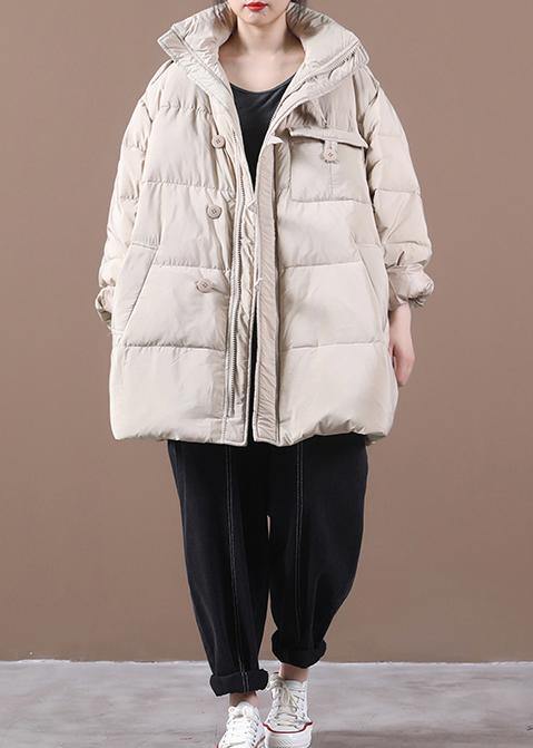 Fine Khaki Clothing Parka Hooded Zippered Winter Outwear