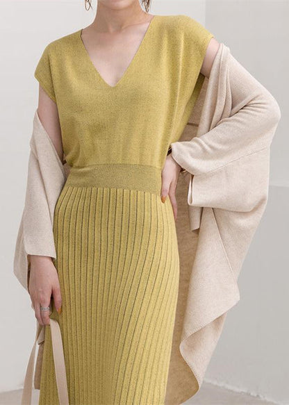 Fine Nude Sweaters Three Quarter Sleeve Knitted Blouses Cardigan Blouse