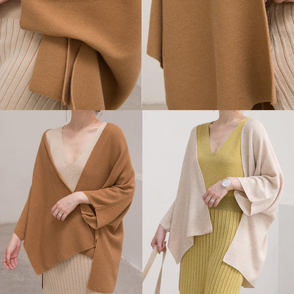 Fine Nude Sweaters Three Quarter Sleeve Knitted Blouses Cardigan Blouse