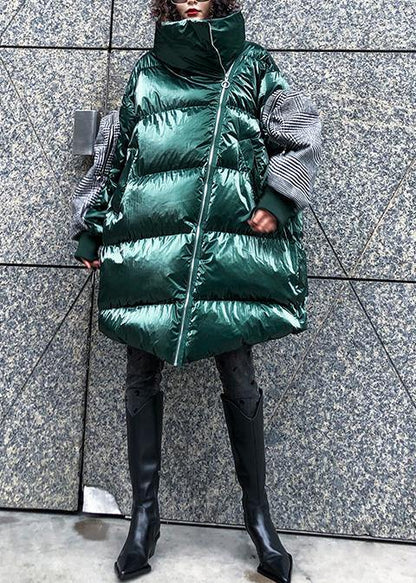 Fine Oversize Jackets & Coats Winter Coats Green Thick High Neck Parkas for