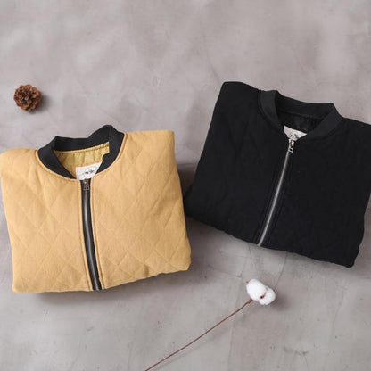 Fine Oversized Winter Jacket Outwear Yellow Stand Collar Outfit