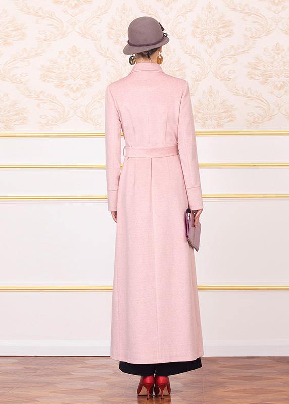 Fine Clothing Jackets & Coats Tie Waist Coats Pink Wild Woolen Coats