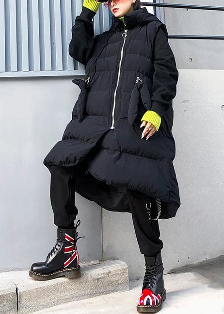 Fine Clothing Winter Jacket Winter Coats Black Hooded Sleeveless Parkas for