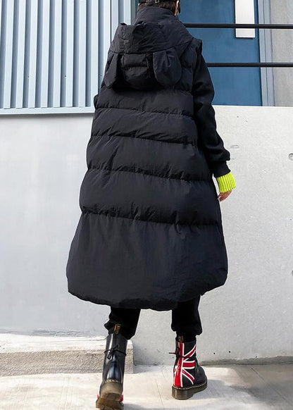 Fine Clothing Winter Jacket Winter Coats Black Hooded Sleeveless Parkas for