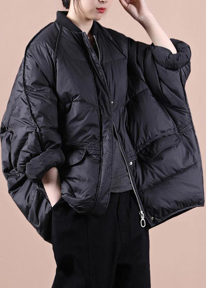 Fine Winter Jacket Winter Outwear Black Pockets Zippered Warm Winter Coat