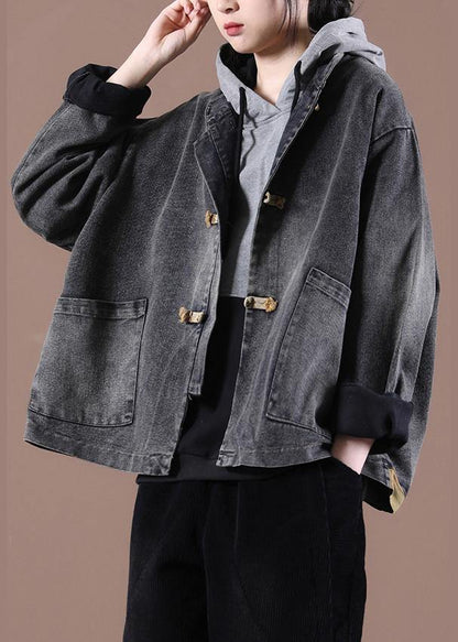 Fitted Gray Pockets Coats