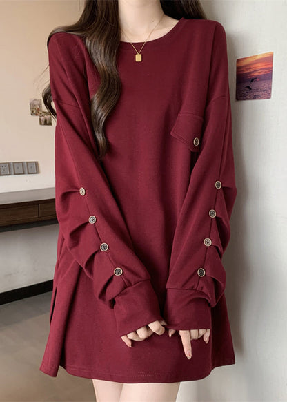 Fitted Mulberry Oversized Wrinkled Cotton Sweatshirts Top Fall
