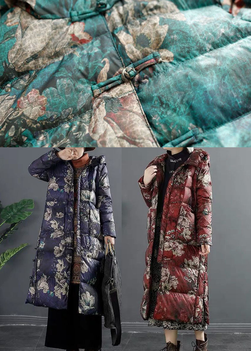 Fitted Purple Pockets Thick Duck Down Winter Down Coat