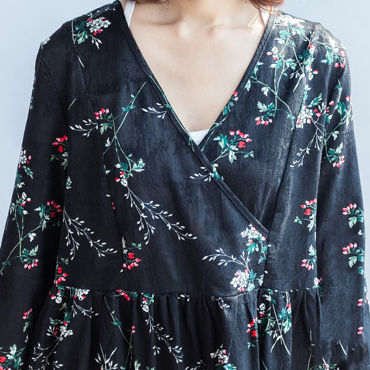 V Neck Spring Dresses Cotton Dress Caftans Gown