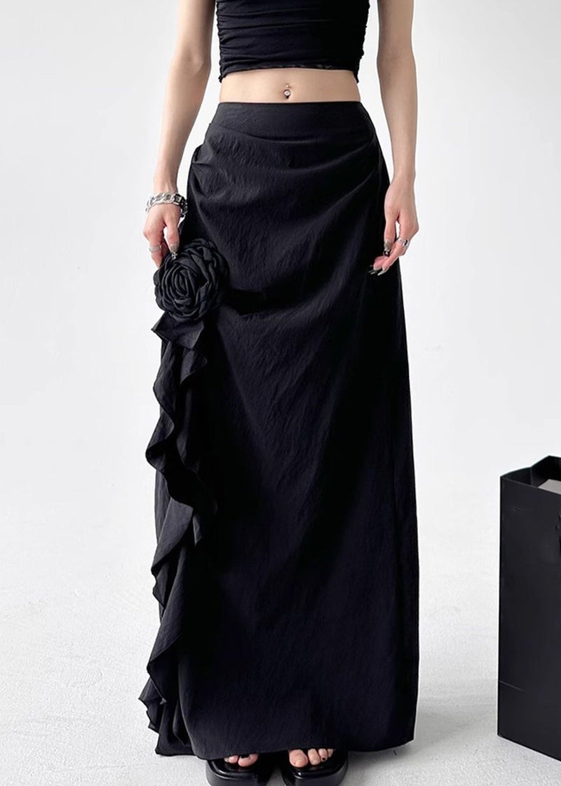 White Side Open High Waist Cotton Skirts Fall