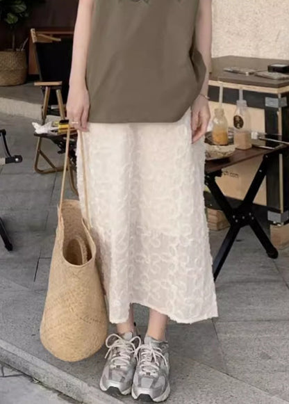 White High Waist Cotton Skirts Summer