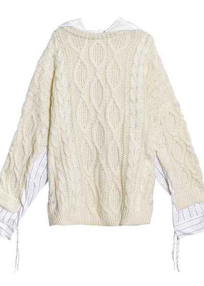 For Spring Fall Black Knit Tops Hooded Clothes for