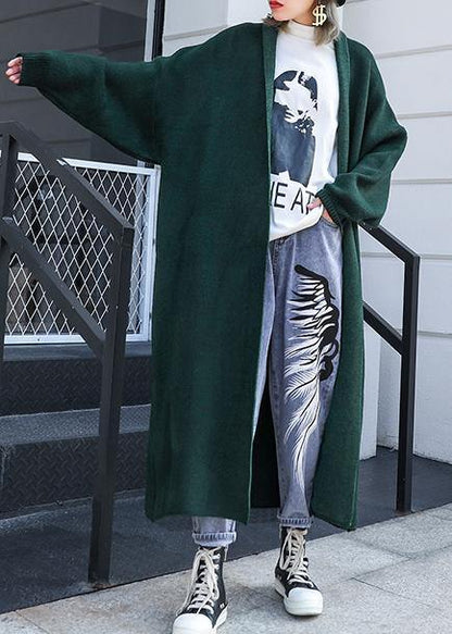 For Spring Knit Sweat Tops Fall Blackish Green Sweater Coat