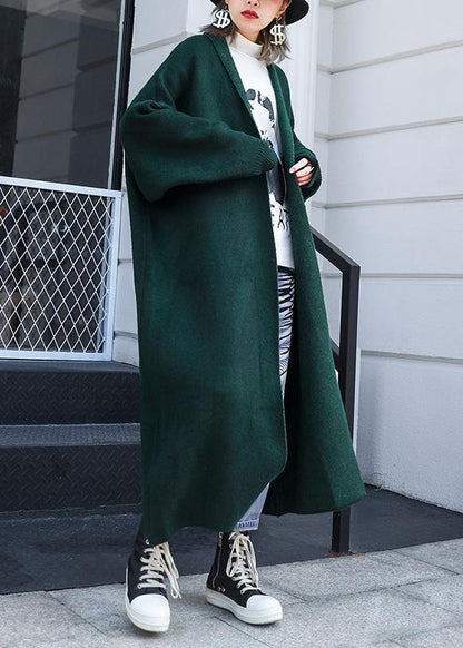 For Spring Knit Sweat Tops Fall Blackish Green Sweater Coat