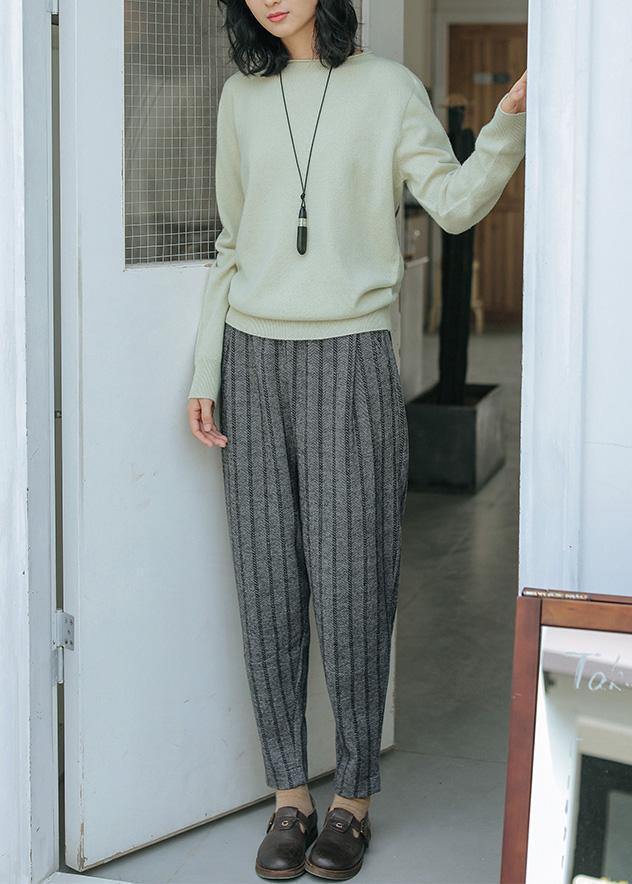 For Spring Light Green Top O Neck Long Sleeve Knitted Blouse