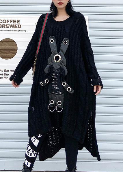 For Work Black Sweater Dress Outfit Moda Hollow Out Daily Low High Design Sweater Dress