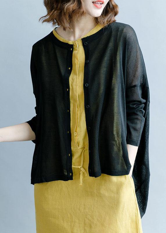 For Work black fall fashion fall cotton linen o neck Batwing Sleeve tops