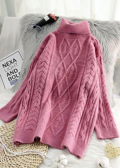 For Work High Neck Beige Knitwear Spring Knitted Pullover