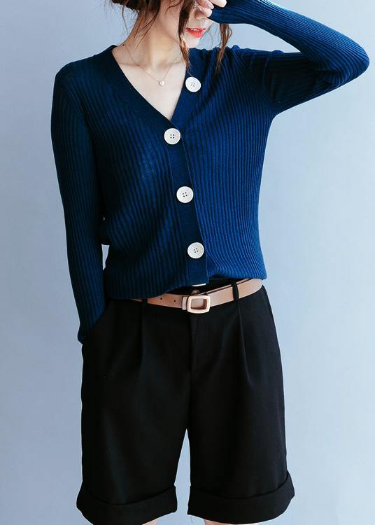 For Work Navy Top V Neck Clothing Fall Knit Sweat Tops