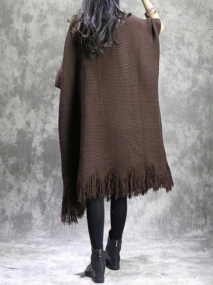 Fall Tassel Sweater Weather Chocolate Fuzzy Sweater Dress