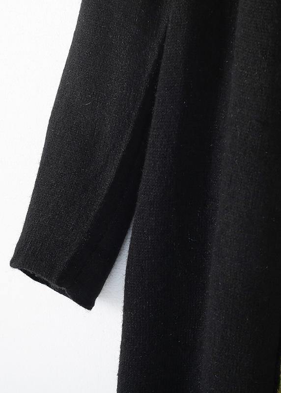 For Work Patchwork Knit Coats Loose Fitting V Neck Wild Knit Outwear