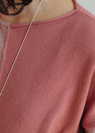 For Work Pink Tops O Neck Clothing Fall Sweaters